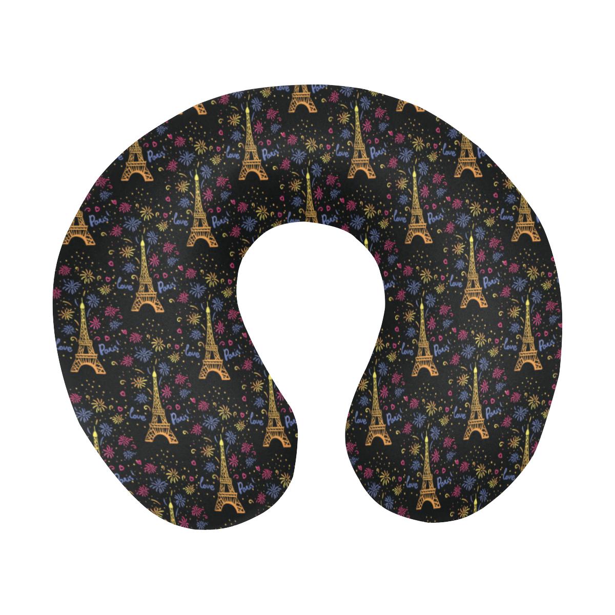 Eiffel Tower Love Paris Print U-Shaped Travel Neck Pillow-JTAMIGO.COM