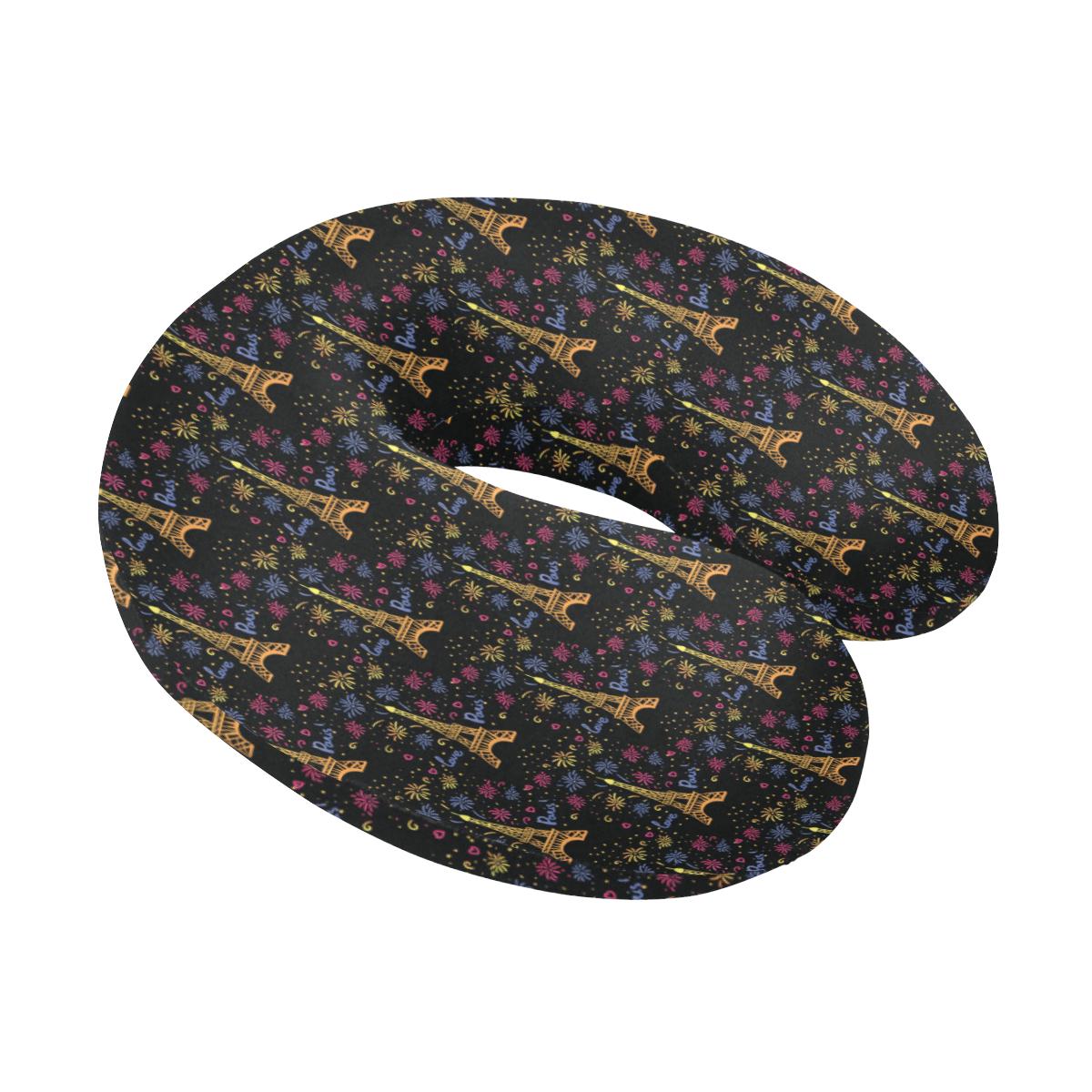 Eiffel Tower Love Paris Print U-Shaped Travel Neck Pillow-JTAMIGO.COM