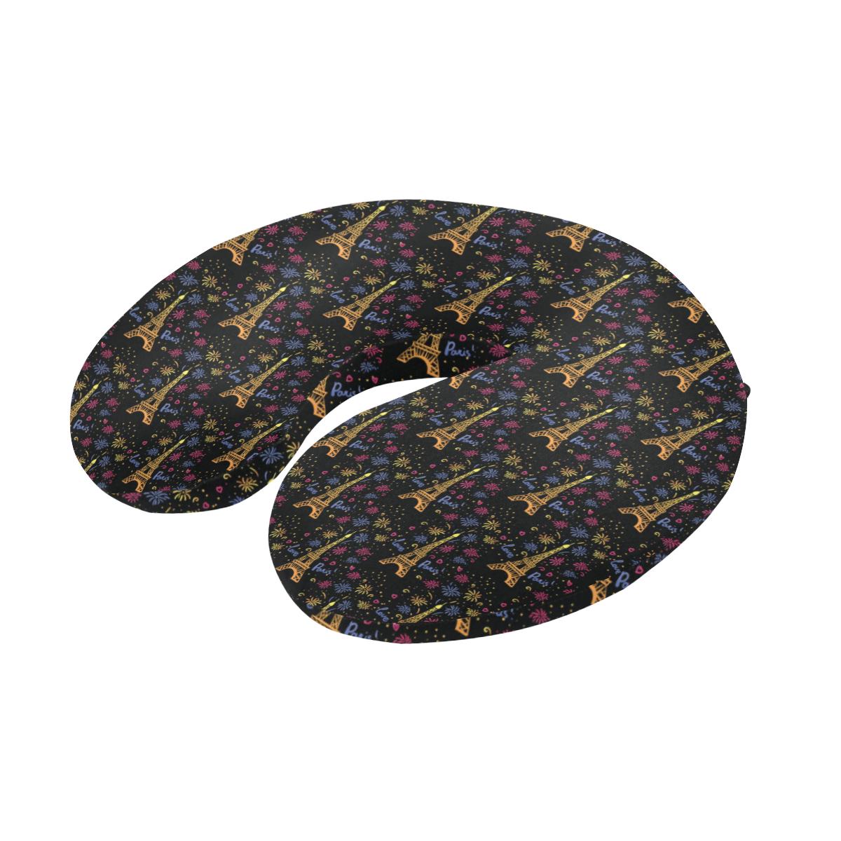 Eiffel Tower Love Paris Print U-Shaped Travel Neck Pillow-JTAMIGO.COM