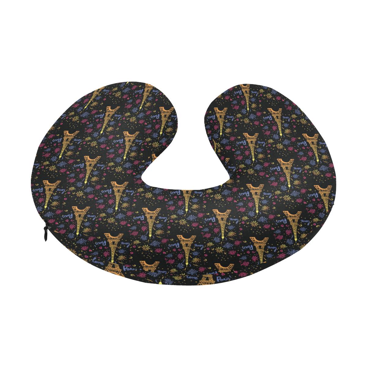 Eiffel Tower Love Paris Print U-Shaped Travel Neck Pillow-JTAMIGO.COM