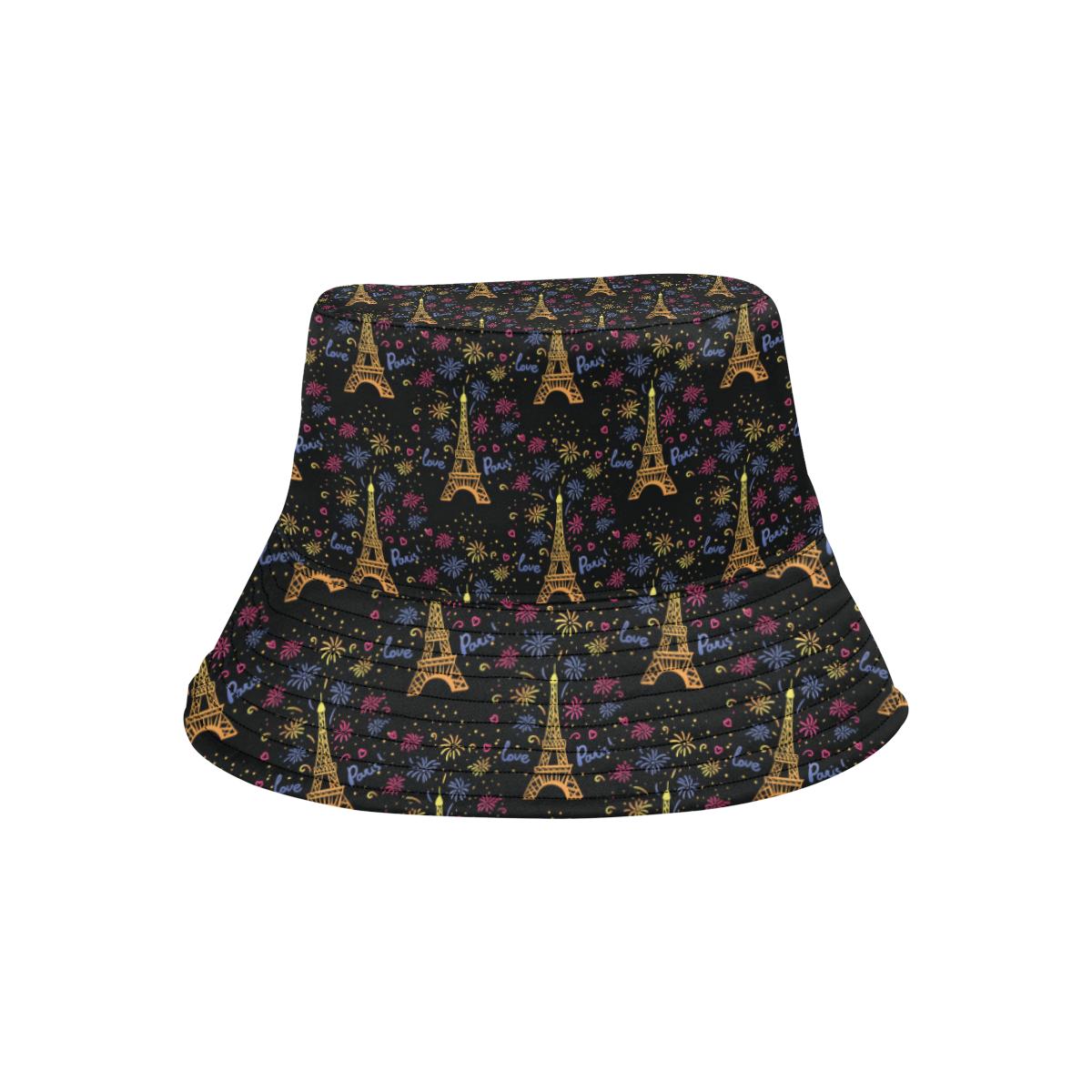 Eiffel Tower Love Paris Print Unisex Bucket Hat
