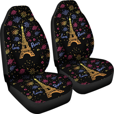 Eiffel Tower Love Paris Print Universal Fit Car Seat Covers