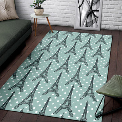 Eiffel Tower Polka Dot Print Area Rugs-JTAMIGO.COM