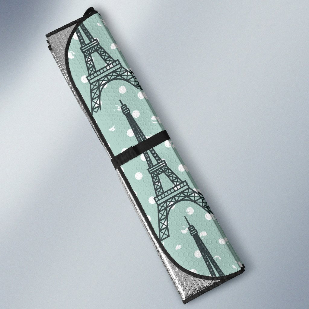 Eiffel Tower Polka Dot Print Car Sun Shade For Windshield