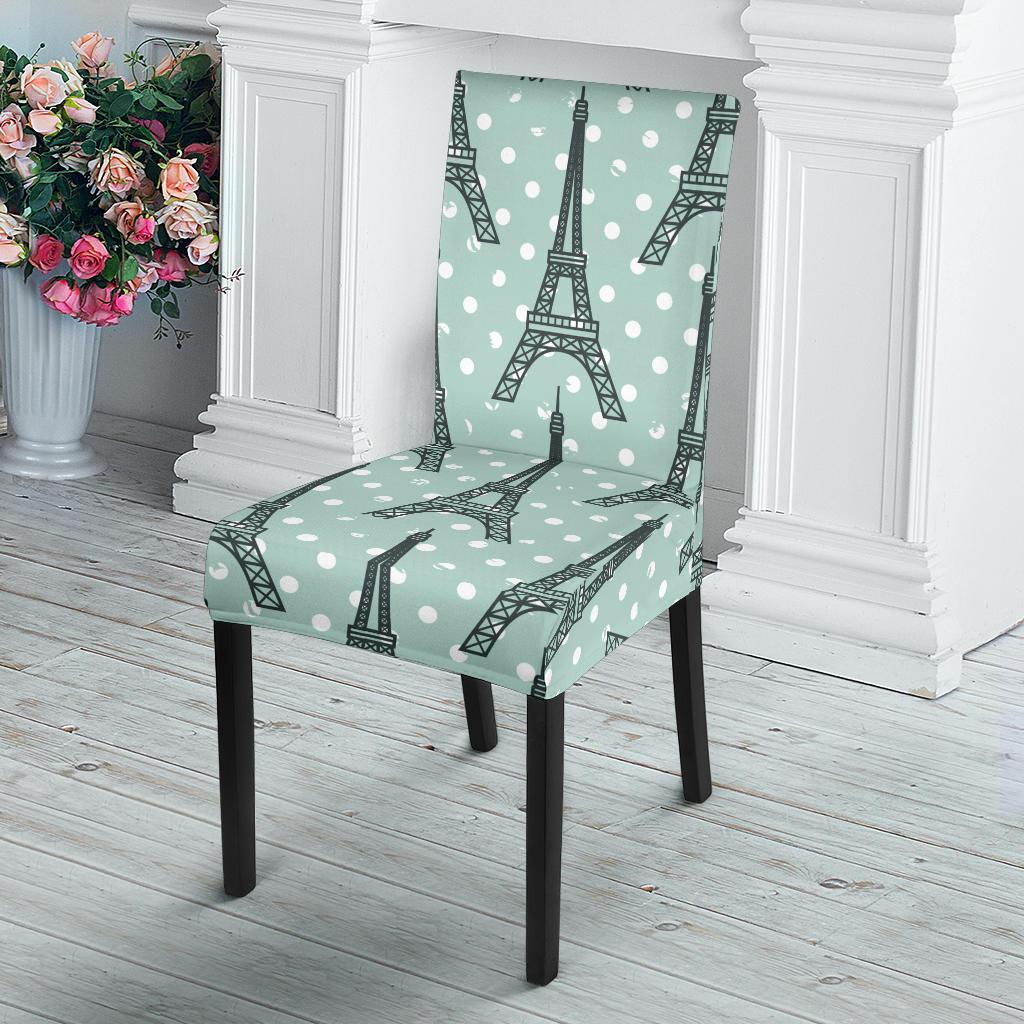 Eiffel Tower Polka Dot Print Dinning Chair Slipper-JTAMIGO.COM
