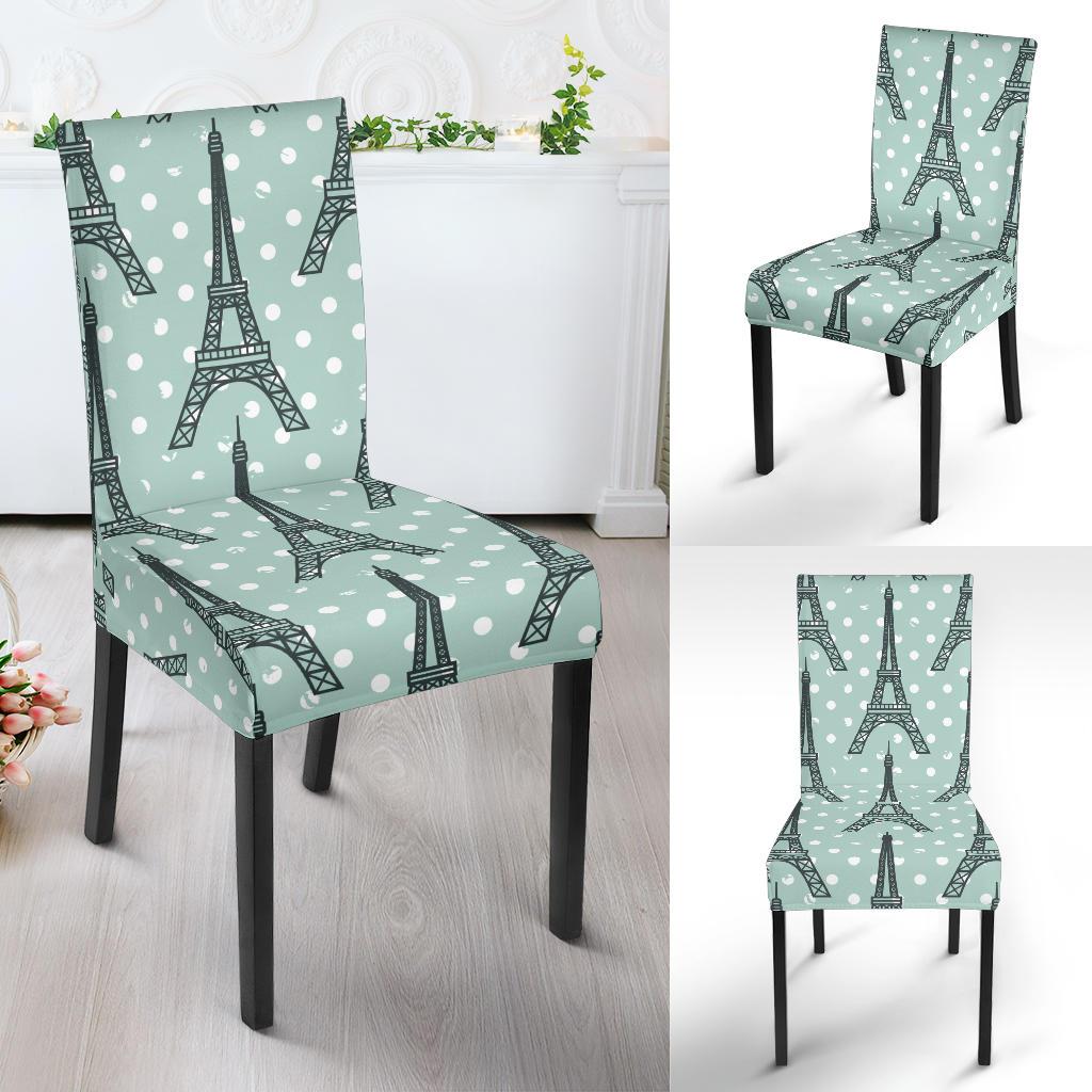 Eiffel Tower Polka Dot Print Dinning Chair Slipper-JTAMIGO.COM
