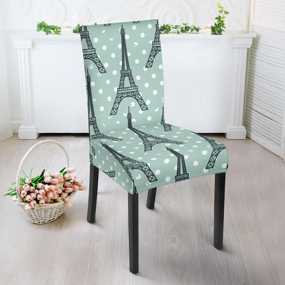 Eiffel Tower Polka Dot Print Dinning Chair Slipper-JTAMIGO.COM