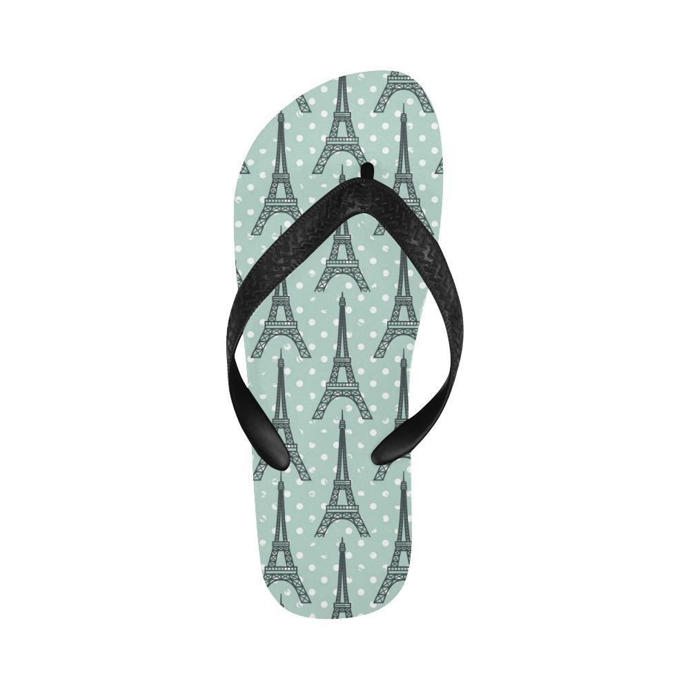 Eiffel Tower Polka Dot Print Flip Flops-JTAMIGO.COM