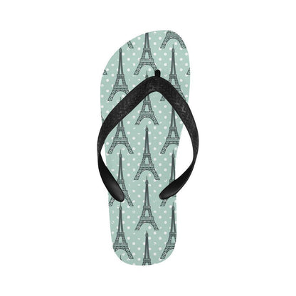 Eiffel Tower Polka Dot Print Flip Flops-JTAMIGO.COM