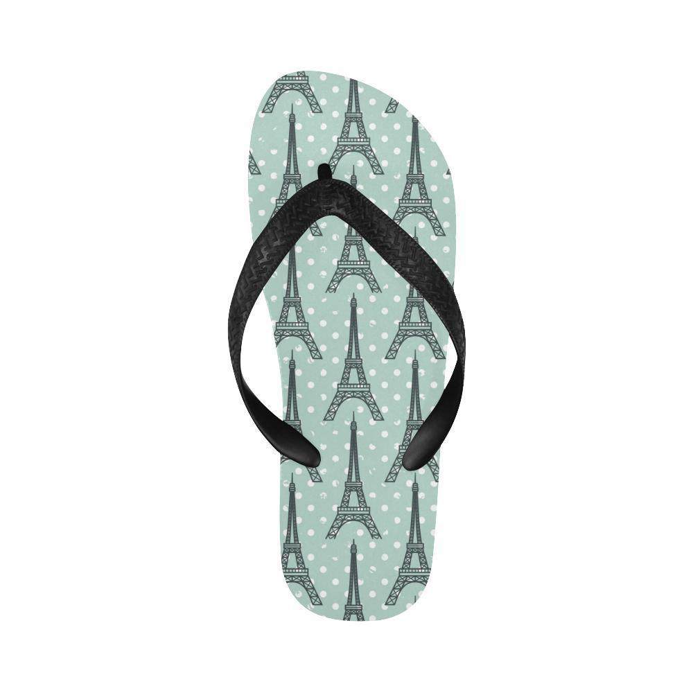 Eiffel Tower Polka Dot Print Flip Flops-JTAMIGO.COM