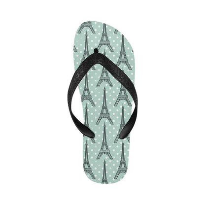 Eiffel Tower Polka Dot Print Flip Flops-JTAMIGO.COM