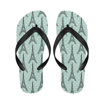 Eiffel Tower Polka Dot Print Flip Flops-JTAMIGO.COM
