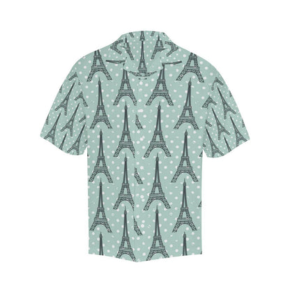 Eiffel Tower Polka Dot Print Men Aloha Hawaiian Shirt