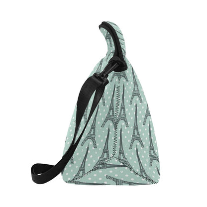 Eiffel Tower Polka Dot Print Neoprene Lunch Bag (Model 1669)(Large)-JTAMIGO.COM
