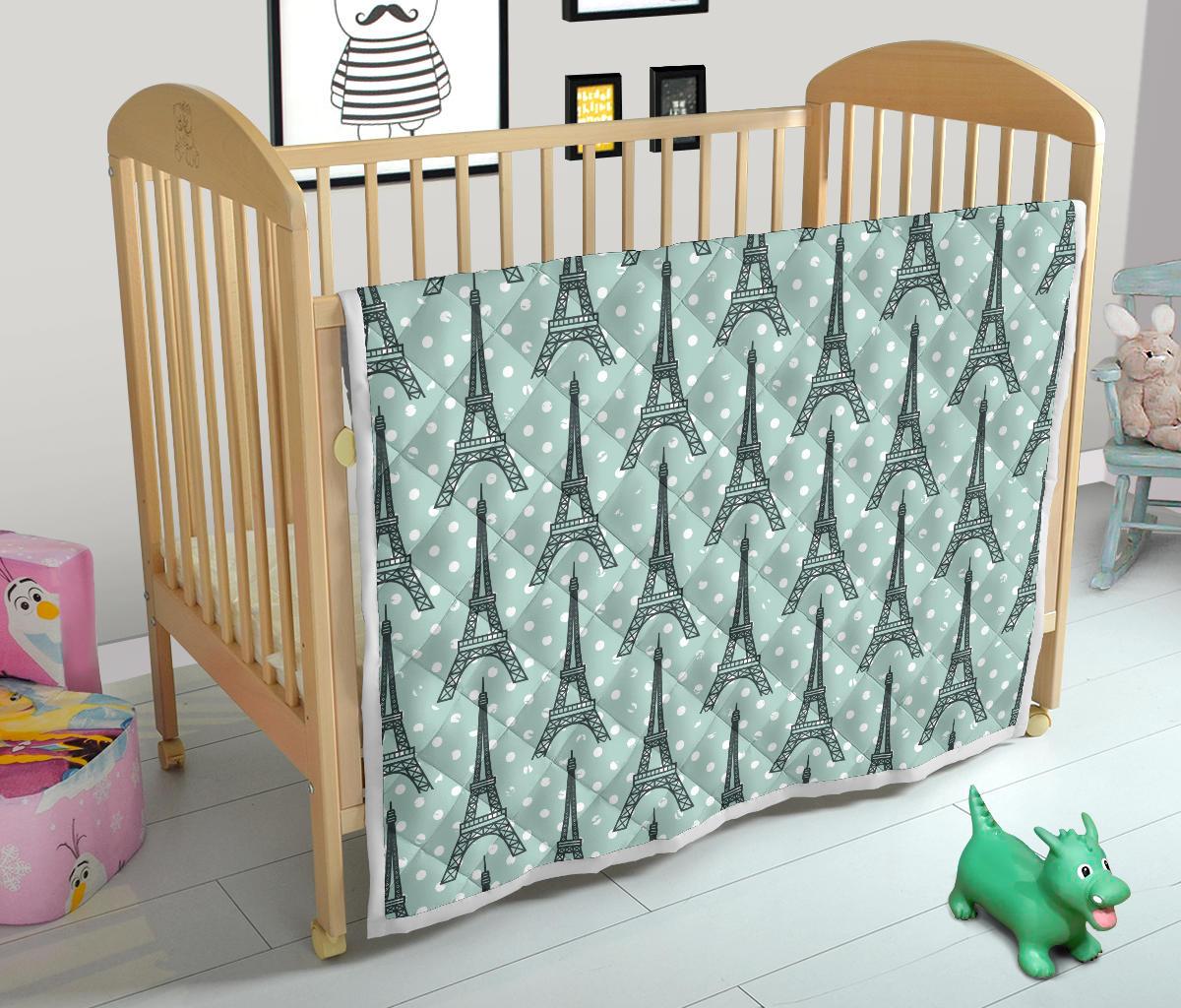 Eiffel Tower Polka Dot Print Premium Quilt-JTAMIGO.COM