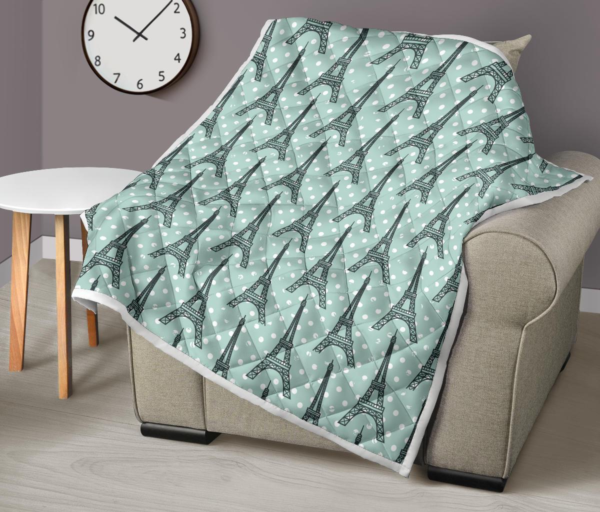 Eiffel Tower Polka Dot Print Premium Quilt-JTAMIGO.COM