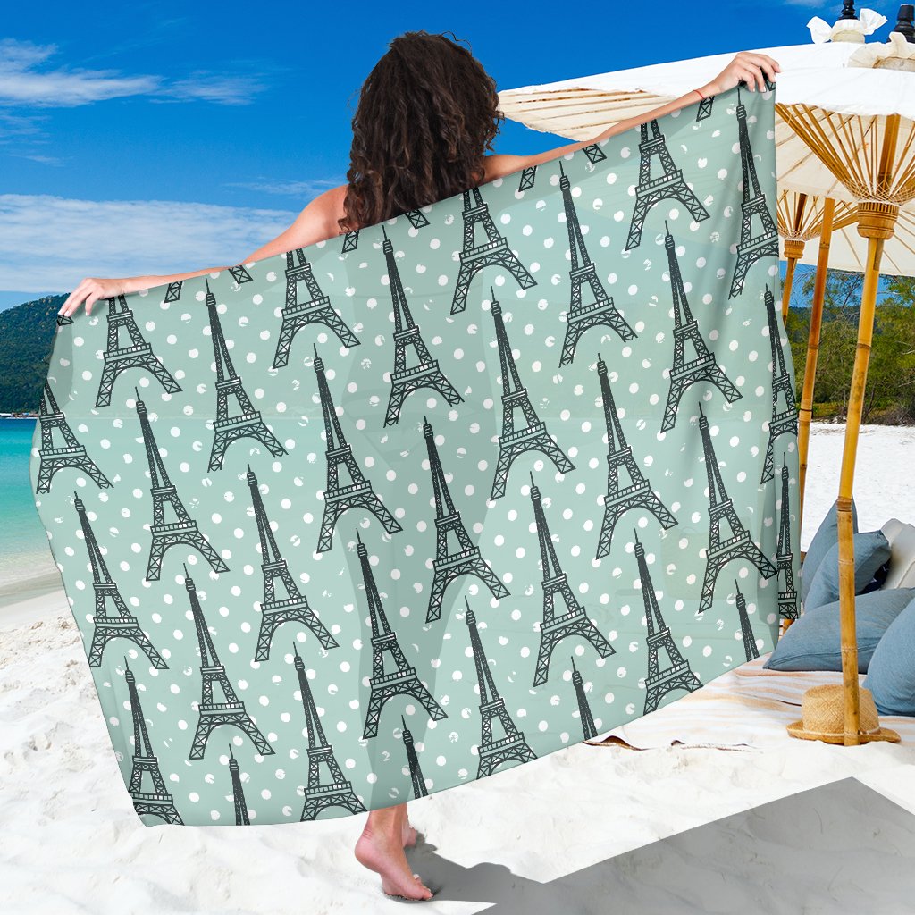 Eiffel Tower Polka Dot Print Sarong Pareo Wrap