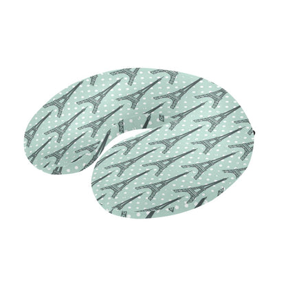 Eiffel Tower Polka Dot Print U-Shaped Travel Neck Pillow-JTAMIGO.COM