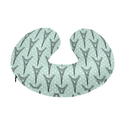 Eiffel Tower Polka Dot Print U-Shaped Travel Neck Pillow-JTAMIGO.COM