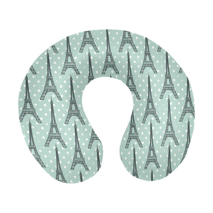 Eiffel Tower Polka Dot Print U-Shaped Travel Neck Pillow-JTAMIGO.COM