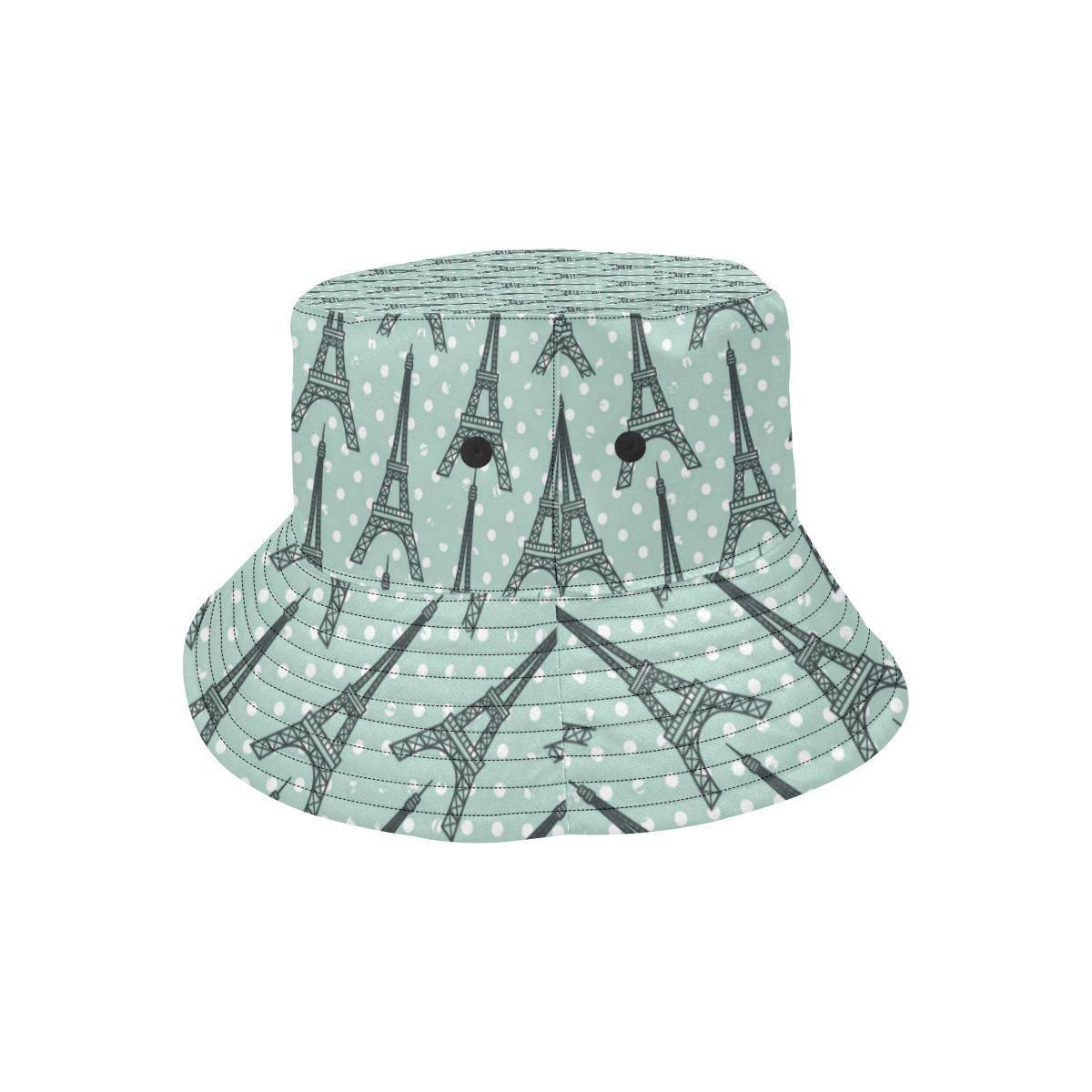 Eiffel Tower Polka Dot Print Unisex Bucket Hat