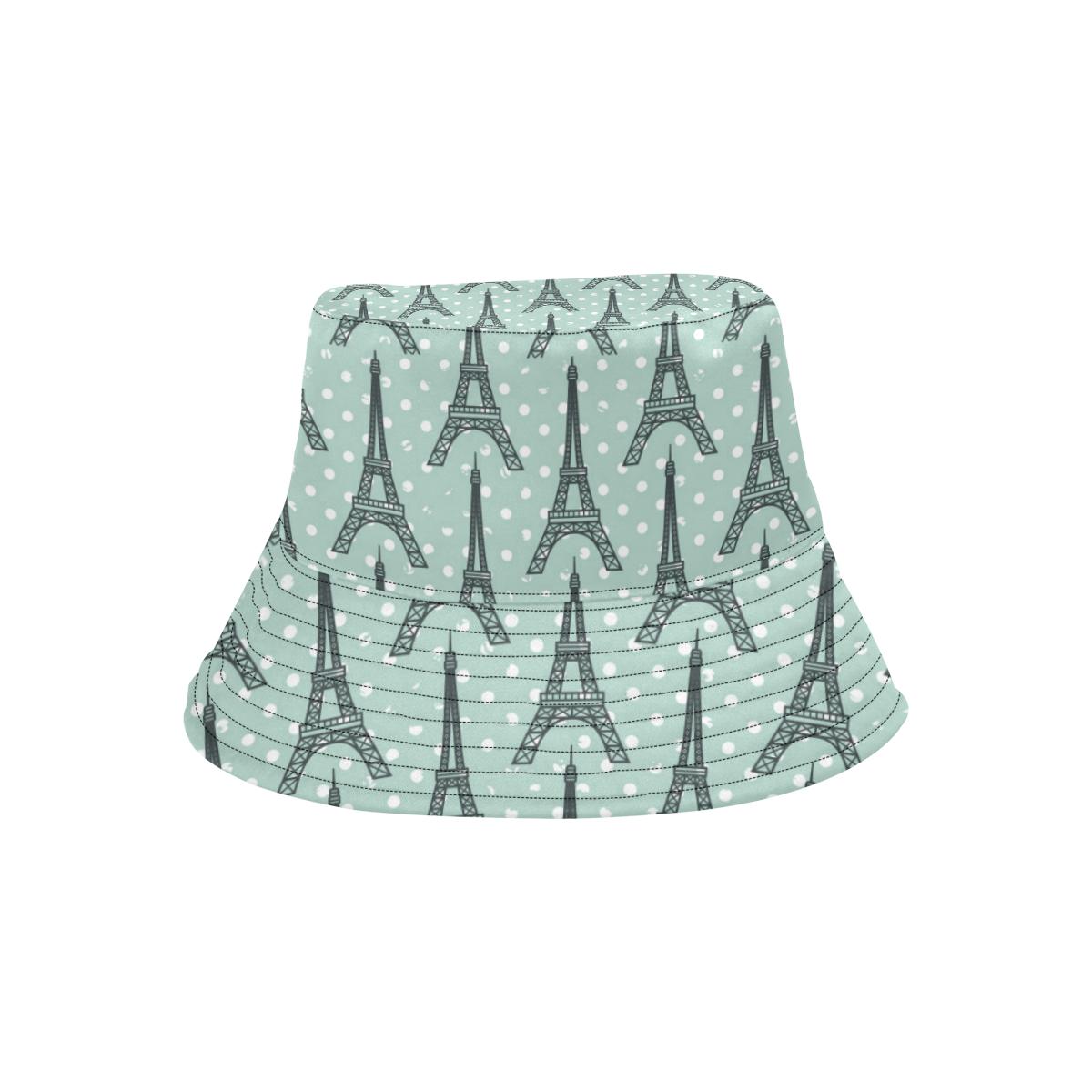 Eiffel Tower Polka Dot Print Unisex Bucket Hat