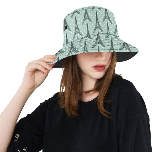 Eiffel Tower Polka Dot Print Unisex Bucket Hat