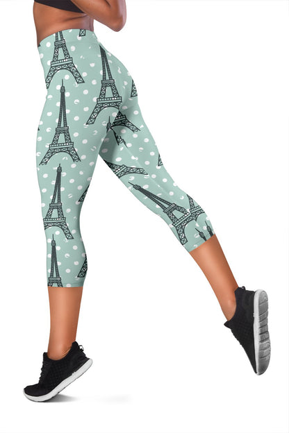 Eiffel Tower Polka Dot Print Women Capris