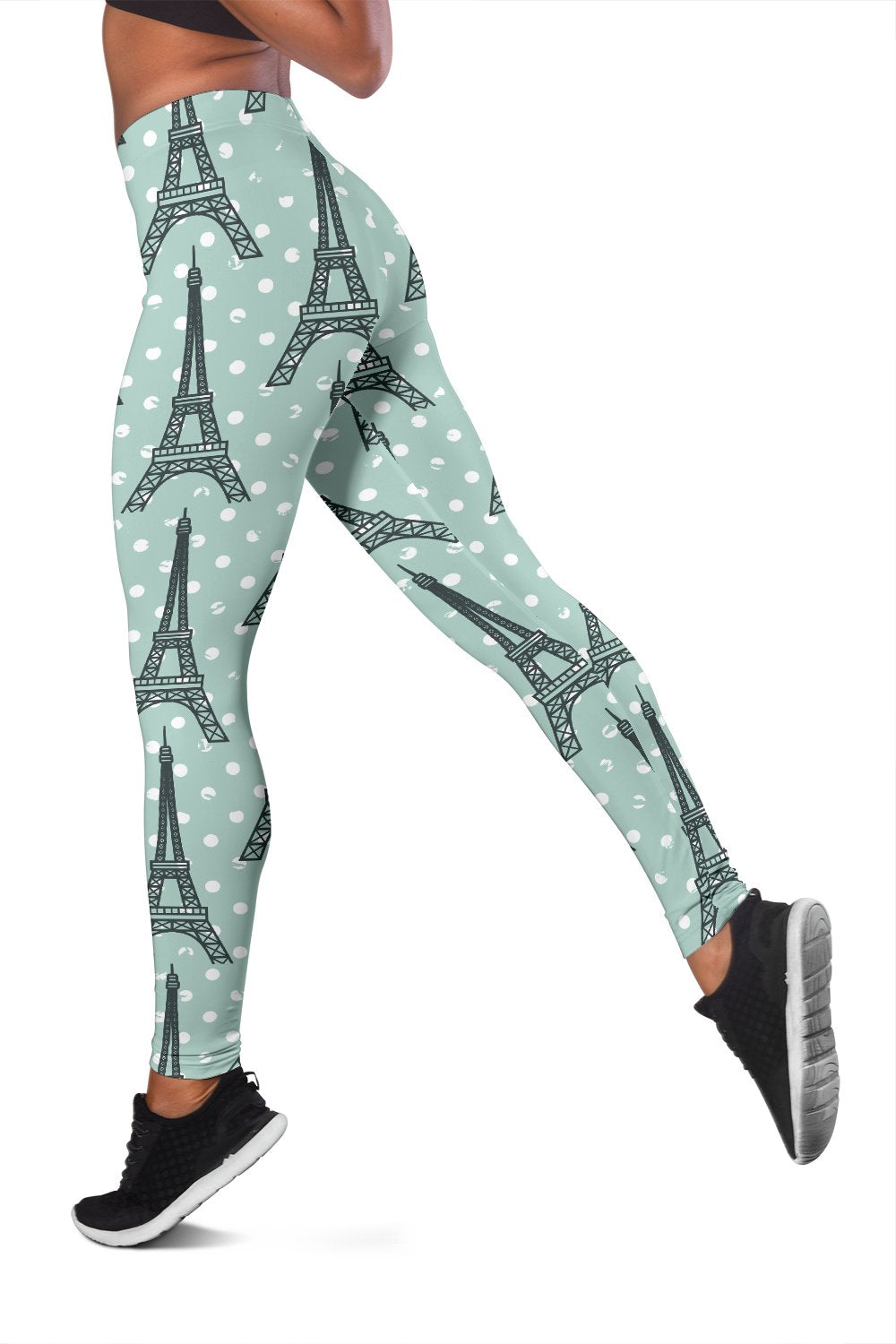 Eiffel Tower Polka Dot Print Women Leggings