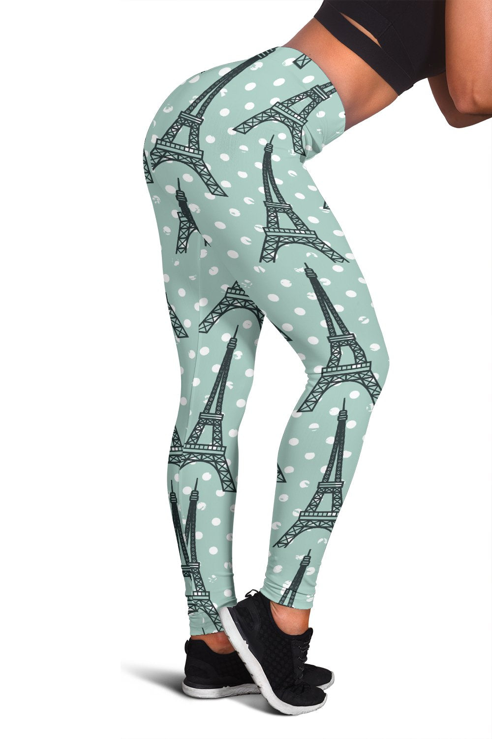 Eiffel Tower Polka Dot Print Women Leggings