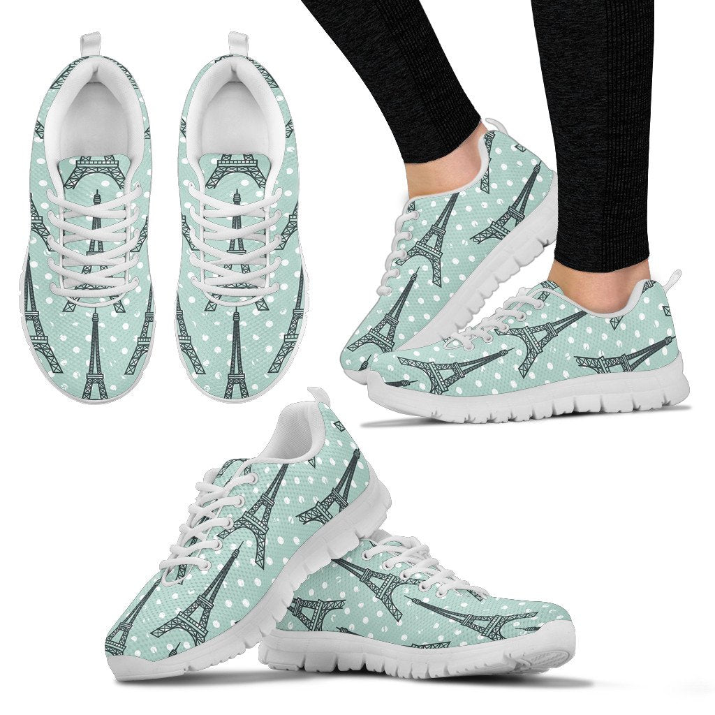Eiffel Tower Polka Dot Print Women Sneakers Shoes