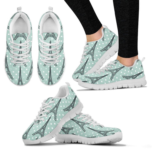Eiffel Tower Polka Dot Print Women Sneakers Shoes