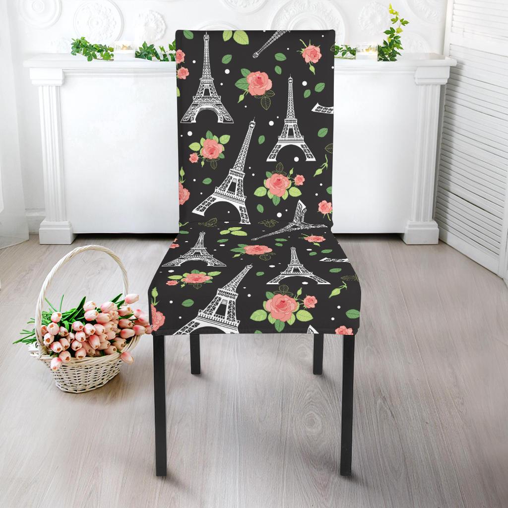 Eiffel Tower Rose Print Dinning Chair Slipper-JTAMIGO.COM