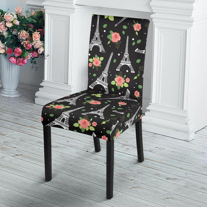 Eiffel Tower Rose Print Dinning Chair Slipper-JTAMIGO.COM
