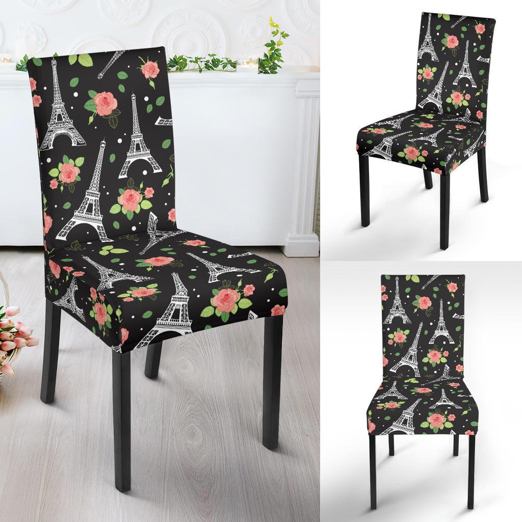 Eiffel Tower Rose Print Dinning Chair Slipper-JTAMIGO.COM