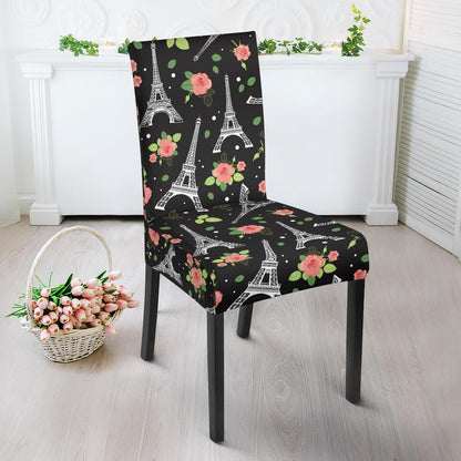 Eiffel Tower Rose Print Dinning Chair Slipper-JTAMIGO.COM