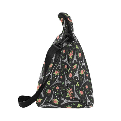 Eiffel Tower Rose Print Neoprene Lunch Bag (Model 1669)(Large)-JTAMIGO.COM