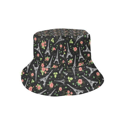 Eiffel Tower Rose Print Unisex Bucket Hat