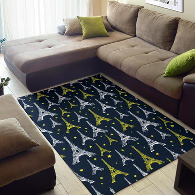 Eiffel Tower Star Print Area Rugs-JTAMIGO.COM