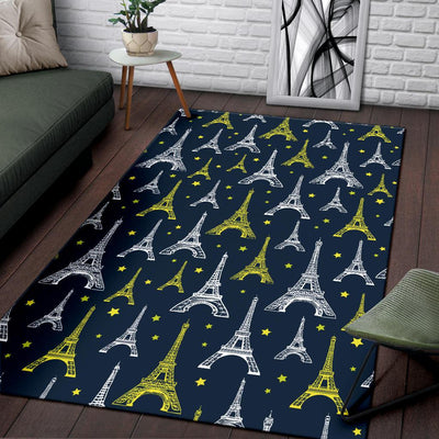 Eiffel Tower Star Print Area Rugs-JTAMIGO.COM