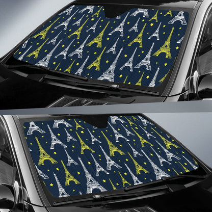 Eiffel Tower Star Print Car Sun Shade For Windshield