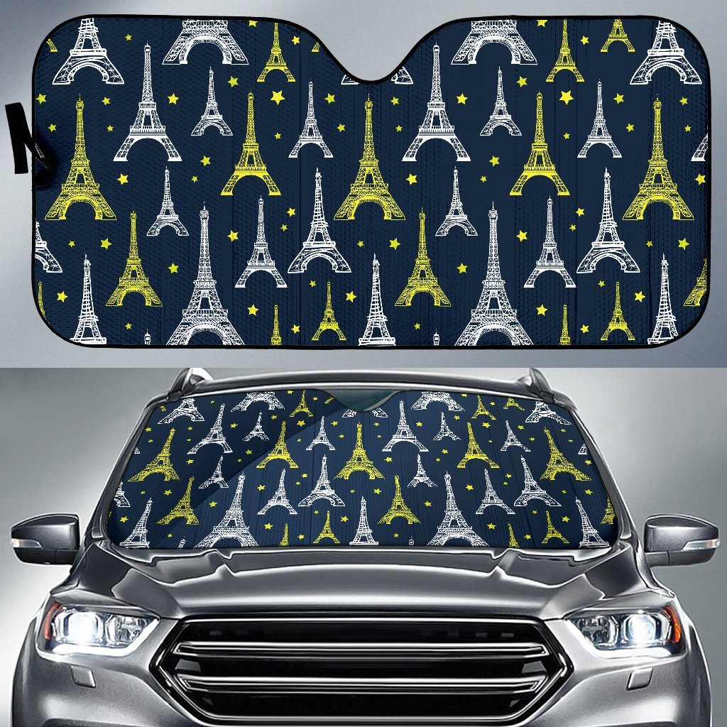 Eiffel Tower Star Print Car Sun Shade For Windshield