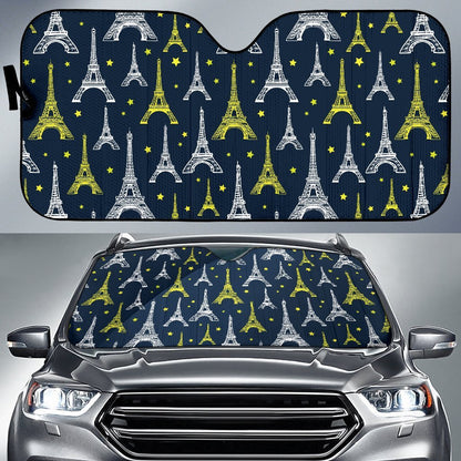 Eiffel Tower Star Print Car Sun Shade For Windshield