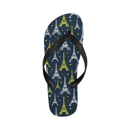 Eiffel Tower Star Print Flip Flops-JTAMIGO.COM
