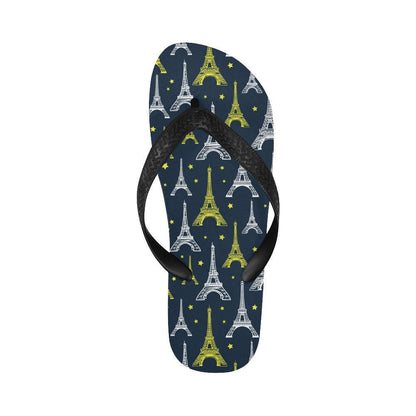Eiffel Tower Star Print Flip Flops-JTAMIGO.COM