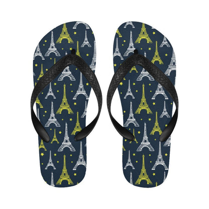 Eiffel Tower Star Print Flip Flops-JTAMIGO.COM
