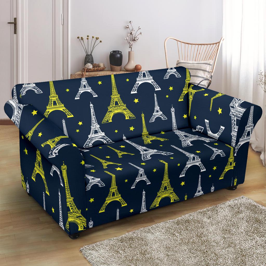 Eiffel Tower Star Print Loveseat Slipcover-JTAMIGO.COM