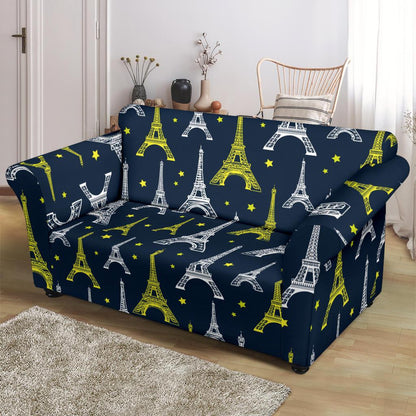 Eiffel Tower Star Print Loveseat Slipcover-JTAMIGO.COM