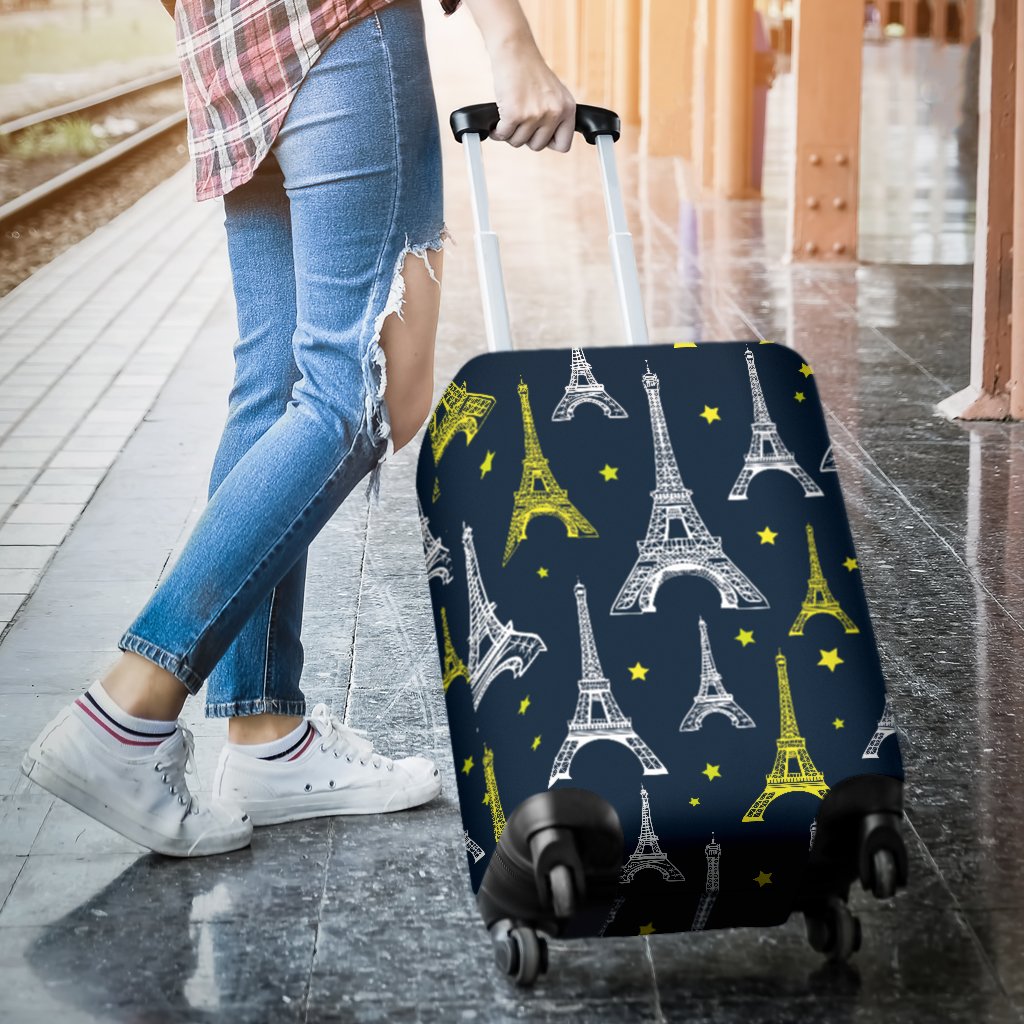 Eiffel Tower Star Print Luggage Cover Protector