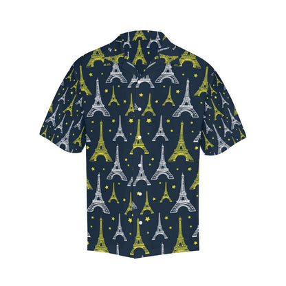 Eiffel Tower Star Print Men Aloha Hawaiian Shirt